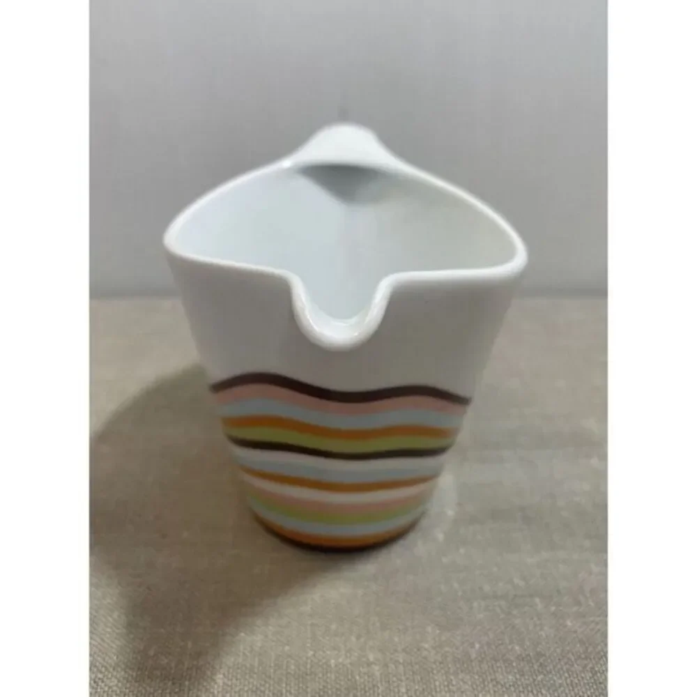Vintage Mikasa Buenos‎ Aires Creamer White Wavy Mod Stripes SL 151 Portugal